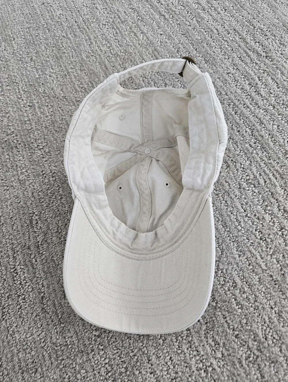Womens 100% Cotton Canvas Baseball Cap Adjustable Cream Beige Color